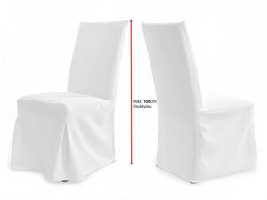 TexDeko Universal Stuhlhusse - Modell Paris - Weiß waschbar, blickdicht, strapazierfähig Stuhlbezug