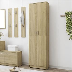 vidaXL Garderobenschrank Sonoma Eiche 55x25x189 cm Holzwerkstoff - Flur Kleiderschrank - Flur Kleiderschränke - Garderobenschrank - Garderobenschränke