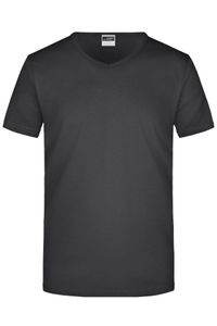 Men's Slim Fit V-T Figurbetontes V-Neck-T-Shirt black, Gr. M