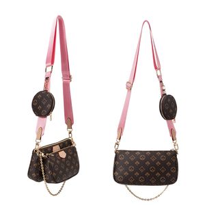 Damen Bedruckte Mode Luxus Leder Messenger Bag Outdoor-Handtasche Lässige Umhängetasche,Farbe: Rosa