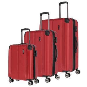 travelite  City Trolley Set 3-teilig L/M/S  erweiterbar  4 Rollen - Rot