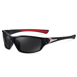Polarisierte Sonnenbrille Fahrradbrille Herren Damen UV400 Schutz Sportbrille zum Radfahren Fahren Laufen Laufen Wandern Angeln Unzerbrechlicher leichter TR90 Rahmen,Schwarzer und roter Rahmen, schwarze graue Folie