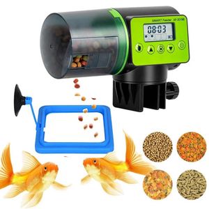 Automatischer Fischfutterspender 200 ml Kapazität Aquarium Feeder mit Fischfütterungsring kleiner Aquariumfutterautomat