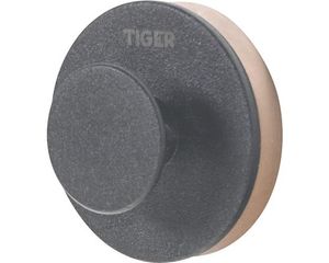 Tiger Urban Haken, Handtuchhaken zum Kleben, Farbe Schwarz, mit austauschbaren Dekor-Ringen zur individuellen Gestaltung