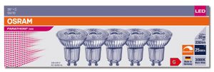 OSRAM LED-Reflektorlampe PARATHOM DIM, PAR16, GU10, EEK: G, 3,4 W, 230 lm, 3000 K, 5 Stück