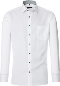 REDMOND Herren Businesshemd Langarm Kent Modern-Fit Twill Weiß L