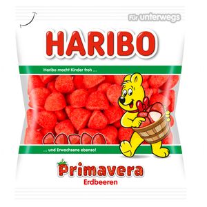 Haribo Primavera Erdbeeren gezuckerte Schaumzucker Stücke 100g