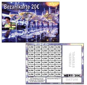200 Abstreichkarten Verzehrkarten Wertmarken Guthabenkarten 20 Euro Bezahlkarten 200VA20