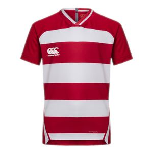 Canterbury Kinder Sporttop Evader Hooped Jersey PC3966 (140) (Rot/Weiß)