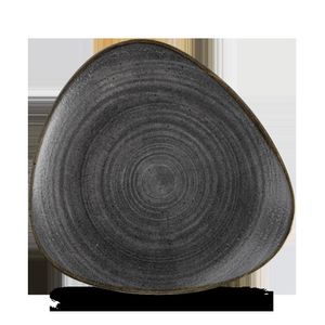 Churchill Super Vitrified Stonecast Raw Black Triangle Plate 22.9cm, 12 Stück