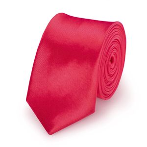 Krawatte Dunkelrot slim aus Polyester einfarbig uni schmale 5 cm