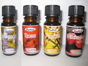 Aroma Duftöl, Raumduft für Duftlampe und Potpourries, Duftsorte:Lavendel/Rose/Vanille/Wildkirsche