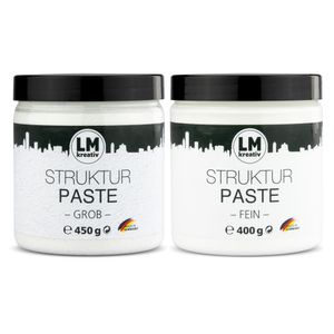 Struktur Paste 1 x 400 g Fein Weiß & 1 x 450 g Grob Natur -