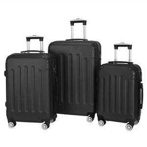 Fortuna Lai Sada kufrů Kufr Hard Shell Hand Luggage Board Case Double Carry Handle with Combination Lock M - L - XL Barva černá