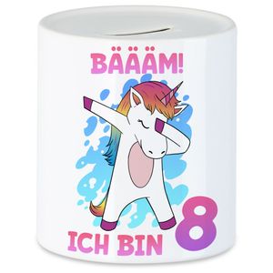 Bäääm Ich Bin 8 Spardose Einhorn 8. Geburtstag Geburtstagsgeschenk Einhorn-Fans Dabbing