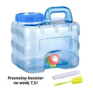 Kanister na wodę 7,5 l - przenośny, szczelny pojemnik na wodę do picia na kempingu i w plenerze