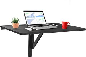 Klapptisch, separater Tisch, platzsparend, Esszimmertisch aus Holz, Computerstaender, ideal für Jugendzimmer und Apartment, 80 x 60 x 45 cm (Schwarz)
