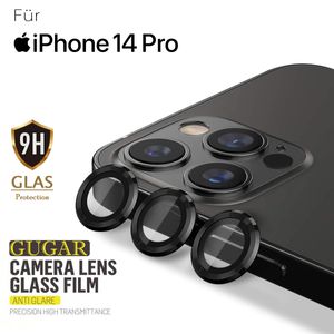 Für iPhone 14 Pro (6.1") - Hinten Kamera Schutzglas Schwarz Rahmen Panzerglas Linsenschutz Objektivglas Aluminium Linse mit Schutzglas