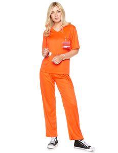 Gefangenen-Damenkostüm Sträfling orange
