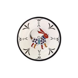 Karaca Paye Seldschukische Serie Schale Ziege 16 cm, Porzellan, Mehrfarbig, Einzigartiges Design, Tägliche Und Besondere Servierplatte, Stilvoll