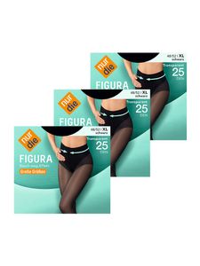 NUR DIE Fein-strumpfhose girls strumpfhose stockings Figura Große Größen 25 DEN schwarz 48