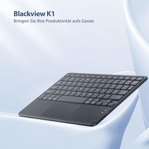Blackview K1 Bluetooth Tastatur mit Touchpad, Ultraslim Ultraleichtes Ergonomisches Design, Universelle Tablet Tastatur QWERTY Layout, Funk Tastatur für iOS, Android, Windows