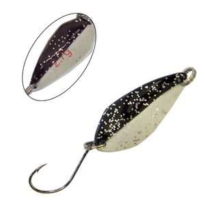 Paladin Trout Spoon 2,9cm 2,7g - Blinker für Forellen, Farbe:weiß-glitter-schwarz/weiß-glitter-schwarz