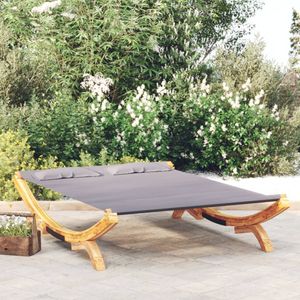 Prolenta Premium - Sonnenliege 165x188,5x46 cm Bugholz Massiv Anthrazit