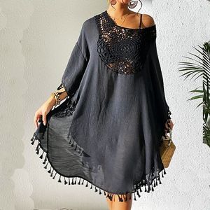 Dámské plážové šaty Bikini Cover Up Letní pláž Poncho Beach Holiday Plavky V-Neck Beachwear Bikini Cover-Ups