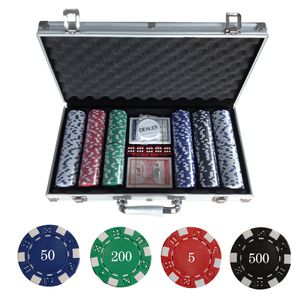 WYCTIN Pokerkoffer Pokerset Poker Set Laser Pokerchips 300 Chips Alu Koffer