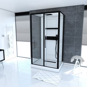 Kompletní sprchový kout MARWELL Designový kompletní sprchový kout Bílý ostrov 115 x 90 x 217 cm - kompletní sada včetně sprchové vaničky a baterie - oboustranná montáž - vysoce kvalitní hliníkový profilový systém