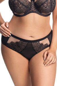 Gorsenia dame slip brazilian spitze elegant klassisch unterwäsche k679 ravenna, schwarz, m