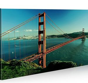 Bilder auf Leinwand Golden Gate Bridge V2 1p Kunstdruck XXL Bild Poster Leinwandbilder Wandbilder