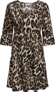 JDY Tunika Sommerkleid mit Ikat-Muster und Rüschenärmeln Größe: L