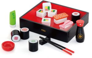 Kaufladen Spielzeug Zubehör Lebensmittel Holz Viga Toys Sushi Set 17-teilig