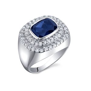 925-Sterling-Silber-Ring mit Saphir 3 cts und weissen Kubik-Zirkoniasteinen  6 - APR 5006 P Blue Pearls