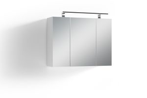 byLIVING Spiegelschrank Spree, Breite 80 cm, mit LED-Beleuchtun, mit Schalter- und Steckdosenbox, Badezimmerschrank mit Spiegeltüren