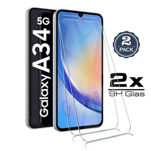 2X Samsung Galaxy A34 5G - Panzerglas Glasfolie Display Schutz Folie Glas Screen 9H Hart Echt Glas Displayschutzfolie 2 Stück