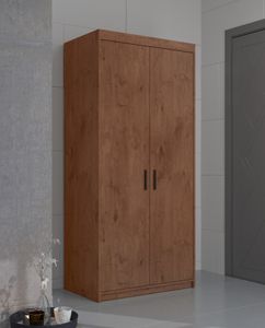 FURNIX Kleiderschrank Schrank Eliza 2D 89,7 cm 2türiig m.Stange Eiche Lefkas