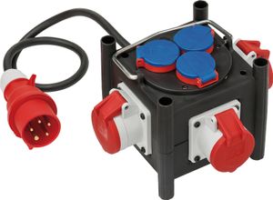 Brennenstuhl 1153680100 - 1 m - 6 gniazd AC - Na zewnątrz - IP44 - Plastik - Guma - Czarny - Niebieski - Czerwony - Biały