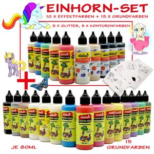 Window Color Einhorn Set 25 Farben Fenstermalfarbe Fensterfarbe Unicorn Glasfarb