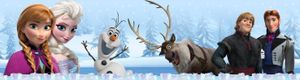 Die Eiskönigin, Völlig Unverfroren Selbstklebende Fototapete Poster-Tapete Bordüre - Characters, Olaf, Sven, Anna, Kristoff, Elsa, Hans, Disney (500 x 10 cm)