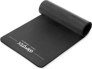 Gymtek Gymnastic Mat 1cm - 180x61cm - Cvičebná podložka na pilates, jogu a fitness - protišmyková podložka na jogu - čierna