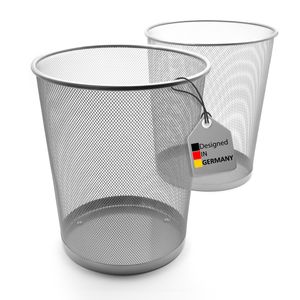 BigDean 2 Stück Papierkorb Mülleimer Büro silber 20L Draht – vielseitiger Mülleimer BigDean 2 Stück Papierkorb Mülleimer Büro silber 20L Draht – vielseitiger Mülleimer