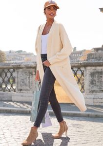 LASCANA Longstrickjacke creme Größe 32/34