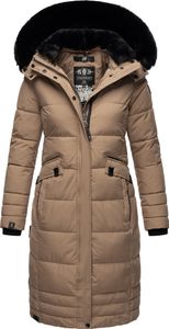 Navahoo Damen Winterjacke Langer Parka Warm Stepp Mantel Kapuze Fahmiyaa Taupe Grey Gr. 44 - XXL