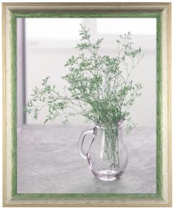 Artemis Echtholz zweifarbig 60 x 90 cm Bilderrahmen Grün Weiß Vintage