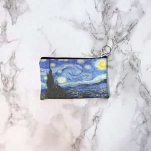 Van Gogh Ölgemälde Geldbörse Mini Retro Tägliche Aufbewahrungstasche Tragbare Brieftasche Lippenstift Schlüssel Federmäppchen Frauen Leinwand Make-up Tasche
