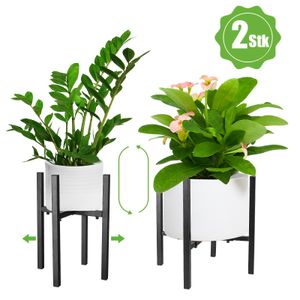 2Stücke Pflanzenständer Metall,Erweiterbare Breite für 22-37cm,Verstellbare Blumentopfständer,Blumenständer,Blumentopfhalter für den Innen- und Außeneinsatz