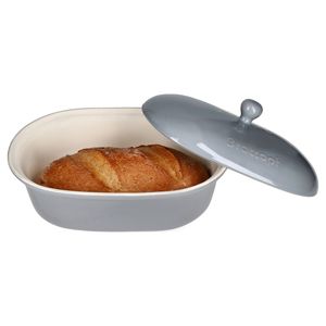 Oskar Brottopf in Grau Brotkasten mit Deckel Brot Toast Aufbewahrungsbox